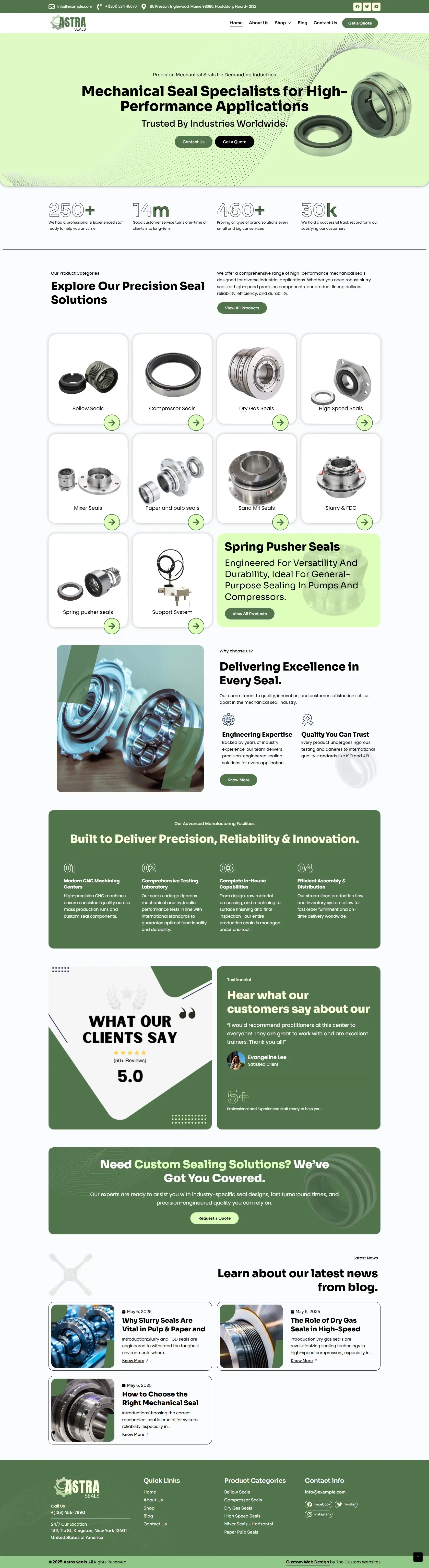 AstraSeals Industrial Website